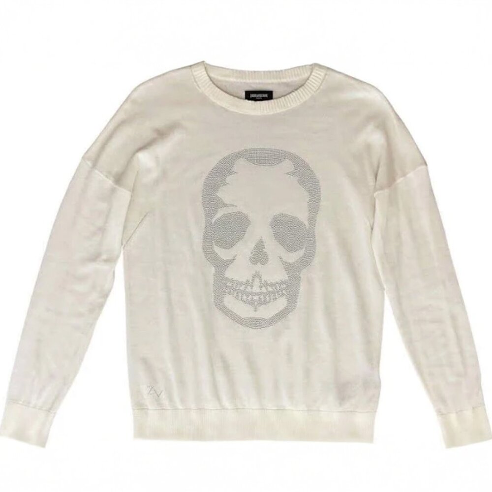 ZADIG & VOLTAIRE Skull Cashmere and Sparkle Sweater / XS